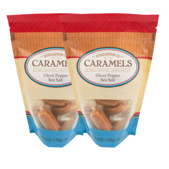 Ghost Pepper Caramels | Pack of 2 | 12 Caramels Each | Boxicanyon Caramels