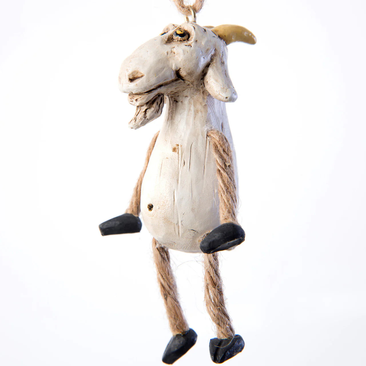 Decorative goat ornament on a white background