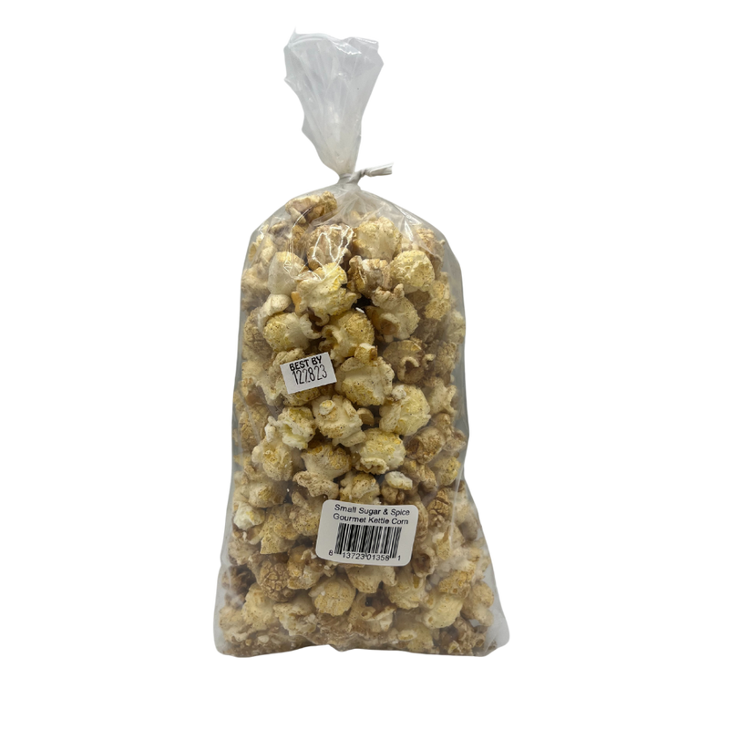 Cinnamon and Sugar Kettle Corn | 2 oz. bag | Perfect Balance of Sugar and Spice | Sweet and Salty Treat | Perfect for On the Go | All Natural | Gluten Free | Made with High Quality Ingredients | Fresh and Fluffy Popped Popcorn Kernels | Nebraska Popcorn