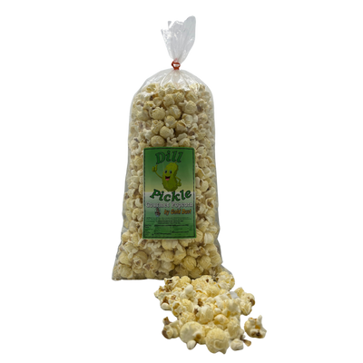 Dill Pickle Gourmet Popcorn | 8 oz. bag | Sweet, Salty, and Sour All in One | Perfect for On the Go | Pickle Lover's Favorite Snack | Fluffy and Freshly Popped Kernels | Burst of Dill Pickle Flavor | Nebraska Dill Pickle Popcorn