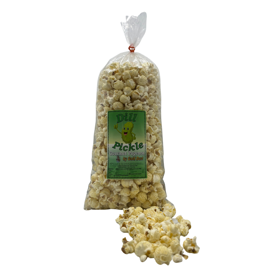 Dill Pickle Gourmet Popcorn | 8 oz. bag | 4 Pack | Sweet, Salty, and Sour | Perfect for A Quick Snack | Pickle Lover's Top Pick | Fluffy and Freshly Popped Kernels | Bold Dill Flavor | Nebraska Grown | Shipping Included