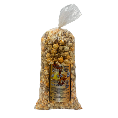 Miner's Mix Gourmet Popped Popcorn | Caramel and Cheese Popcorn Mix | 7 oz. bag | 2 Pack | All Natural | Non-GMO | Made with Corn Oil | Light and Fluffy Kernels | Made in Nebraska | Shipping Incuded
