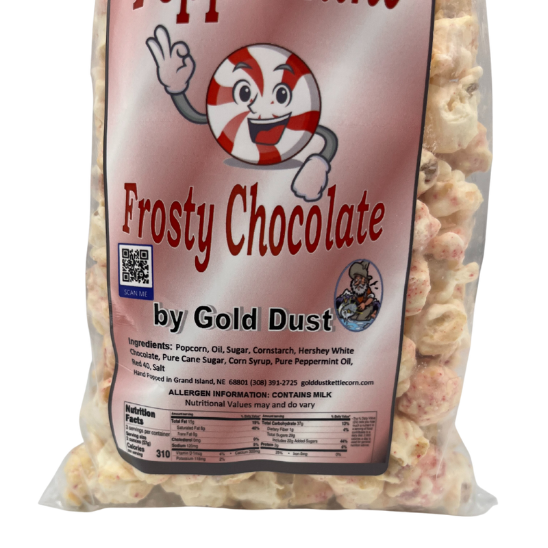 Gourmet Peppermint White Chocolate Covered Kettle Corn |  5 oz. bag | 2 Pack | Minty, Salty, and Sweet | Perfect for Peppermint Lovers | Refreshing Mint Flavor with Hints of Chocolate | Shipping Included