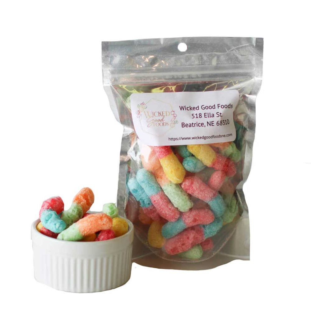 Freeze Dried Gummy Worms | 1 oz. Bag | Crunchy, Crisp Outside Shell, Airy Middle | Perfect Snack For Sweet Tooth | Mess-Free | Pack of 3