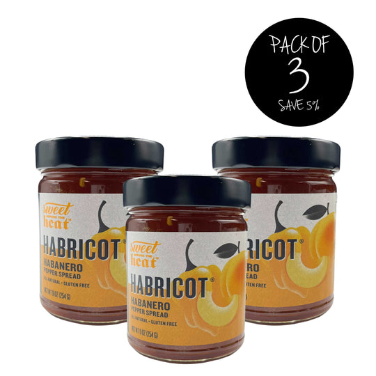 Habricot Pepper Spread | 9 oz. | Pack of 3 | Apricot Pepper Spread | Gluten Free | Sweet and Spicy Jam | Made in Blair, NE | Chili Dawg's Foods of Fire