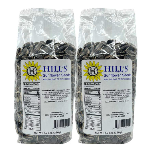 Half Salt Sunflower Seeds | Pack of 2 | 12 oz | Hill's Sunflower Seeds