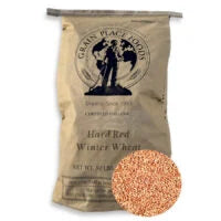 One 25 Pound Bag Of Organic Hard Red Winter Wheat On A White Background