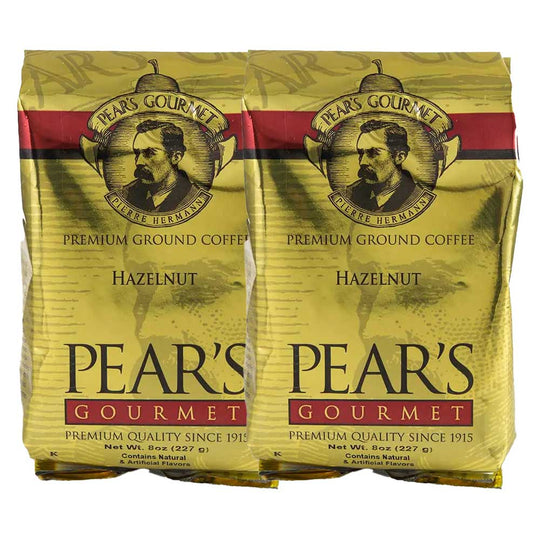 Pear's Hazelnut Ground Coffee | Pack of 2 | 8 oz | Brenmar