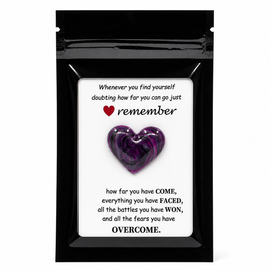 purple remember heart charm
