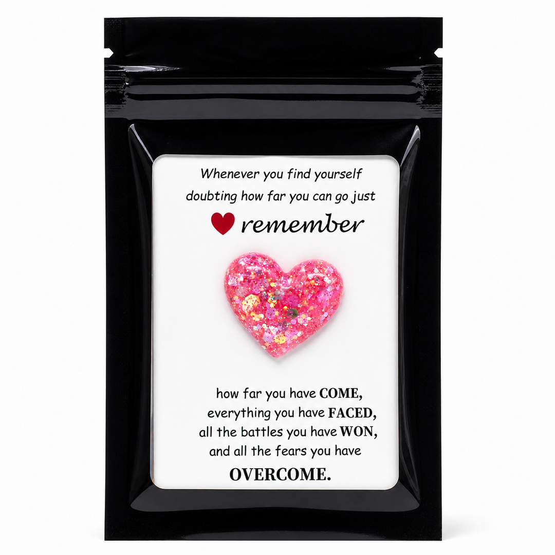 pink remember heart charm
