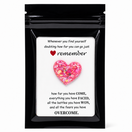 pink remember heart charm