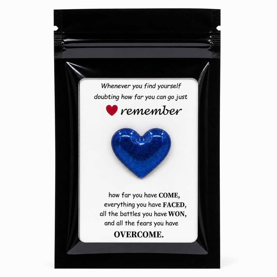 dark blue remember heart charm