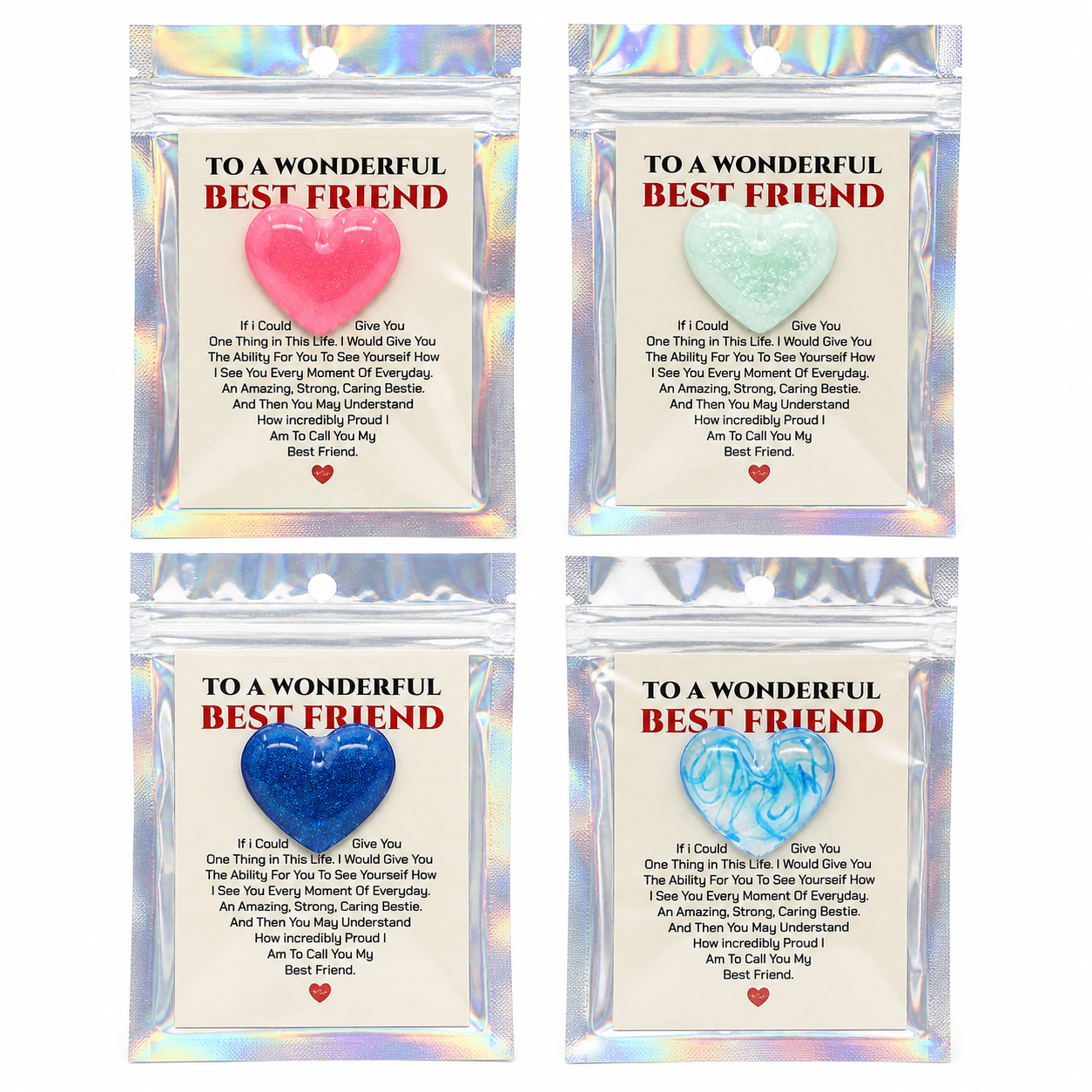 Best Friend Heart Charms