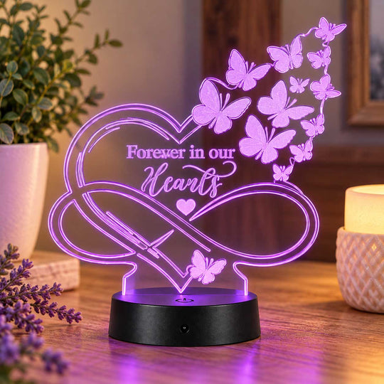 Forever in our hearts inspirational plaque
