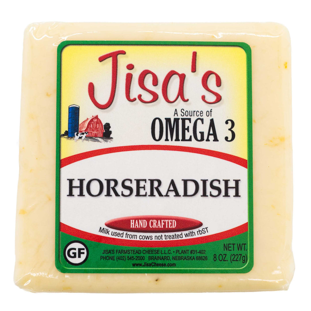 Horseradish Cheese Block | Pack of 6 | 8 oz | Jisa's Farmstead Cheese