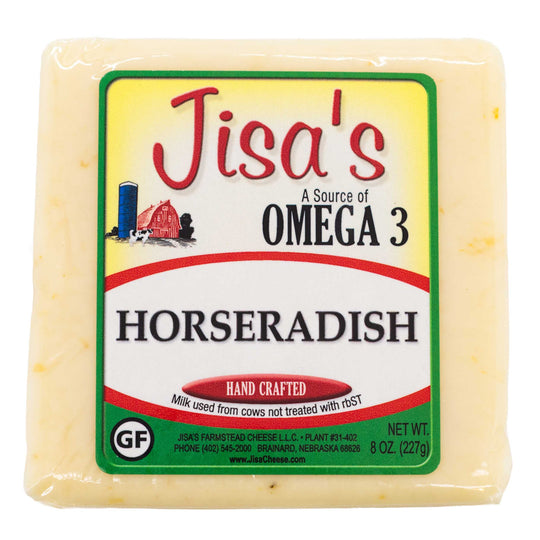Horseradish Cheese Block | Pack of 6 | 8 oz | Jisa's Farmstead Cheese
