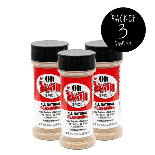 Hot All Natural Spice | Pack of 3 | 3.5 oz. Bottle | 12 All-Natural Herbs | Low Sodium | Gluten and Sugar Free | A Taste of Nebraska | No MSG or GMOs | Great for Meat, Veggies, Soups, Cheeses, and Pizza | Packed With Flavor | Delicious and Nutritious