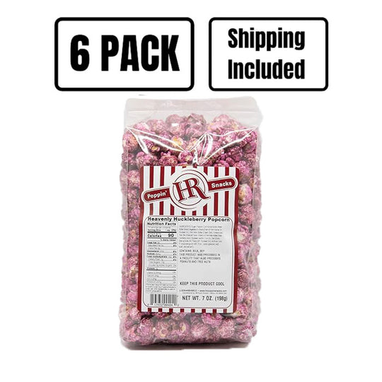 Heavenly Huckleberry Popcorn | Pack of 6 | 7 oz | Pack of 6 | Shipping Included | HR Poppin' Snacks