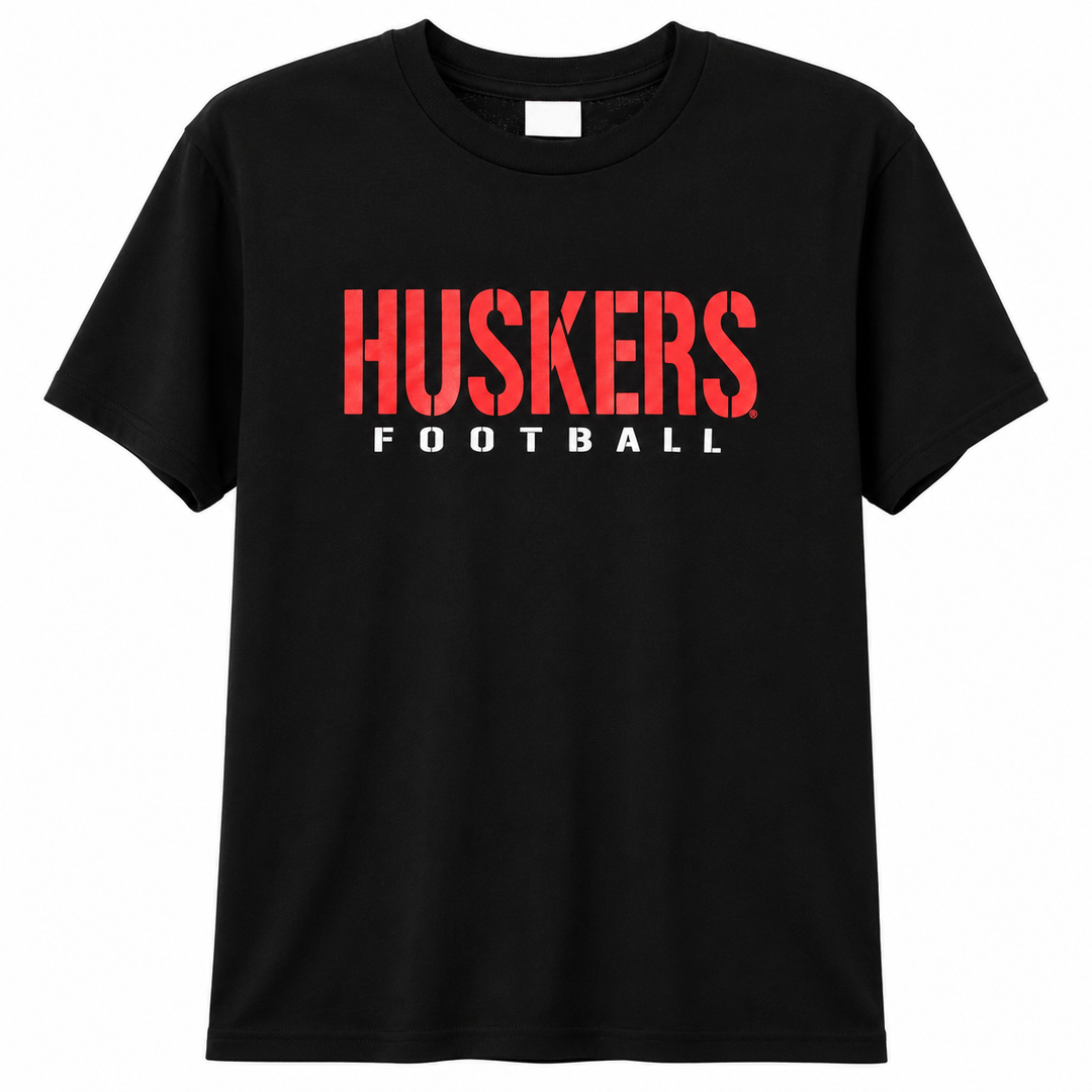 Huskers Football Shirt in Black