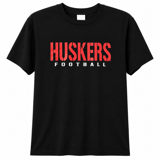 Huskers Football Shirt in Black