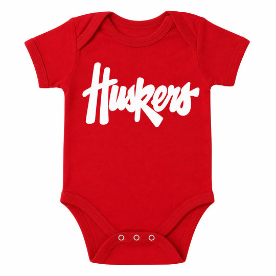 Huskers Sewn Appliqué Red Licensed Onesie Shirt | Multiple Sizes | H.Flynn Designs
