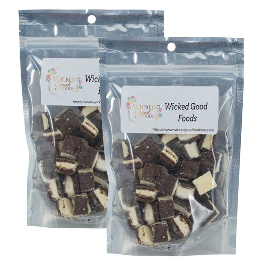 Freeze Dried Ice Cream Sandwich Bites | Pack of 2 | 3 oz | Vanilla or Mint | Wicked Good Foods
