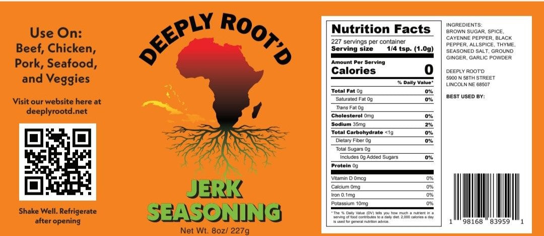 Jerk Seasoning | 8 oz | Caribbean Flair | Made in Lincoln, NE | Deeply Root'd