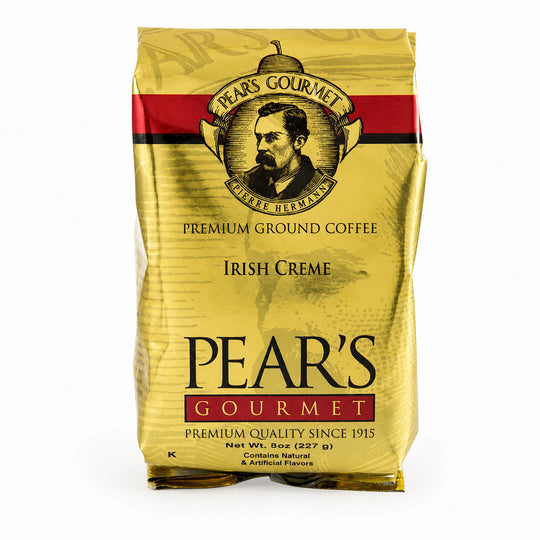 Pear's Gourmet Premium Ground Coffee Irish Creme package on a white background