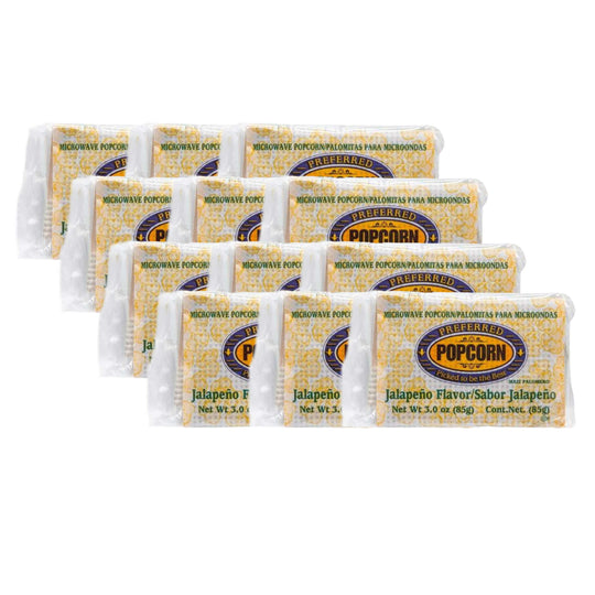 Jalapeno Flavored Microwave Popcorn | Pack of 12 | 3 oz | Preferred Popcorn
