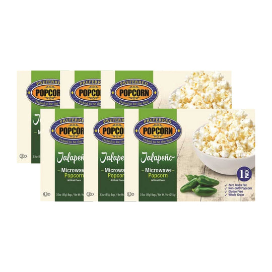 Jalapeno Microwave Popcorn | Pack of 6 Boxes | Preferred Popcorn