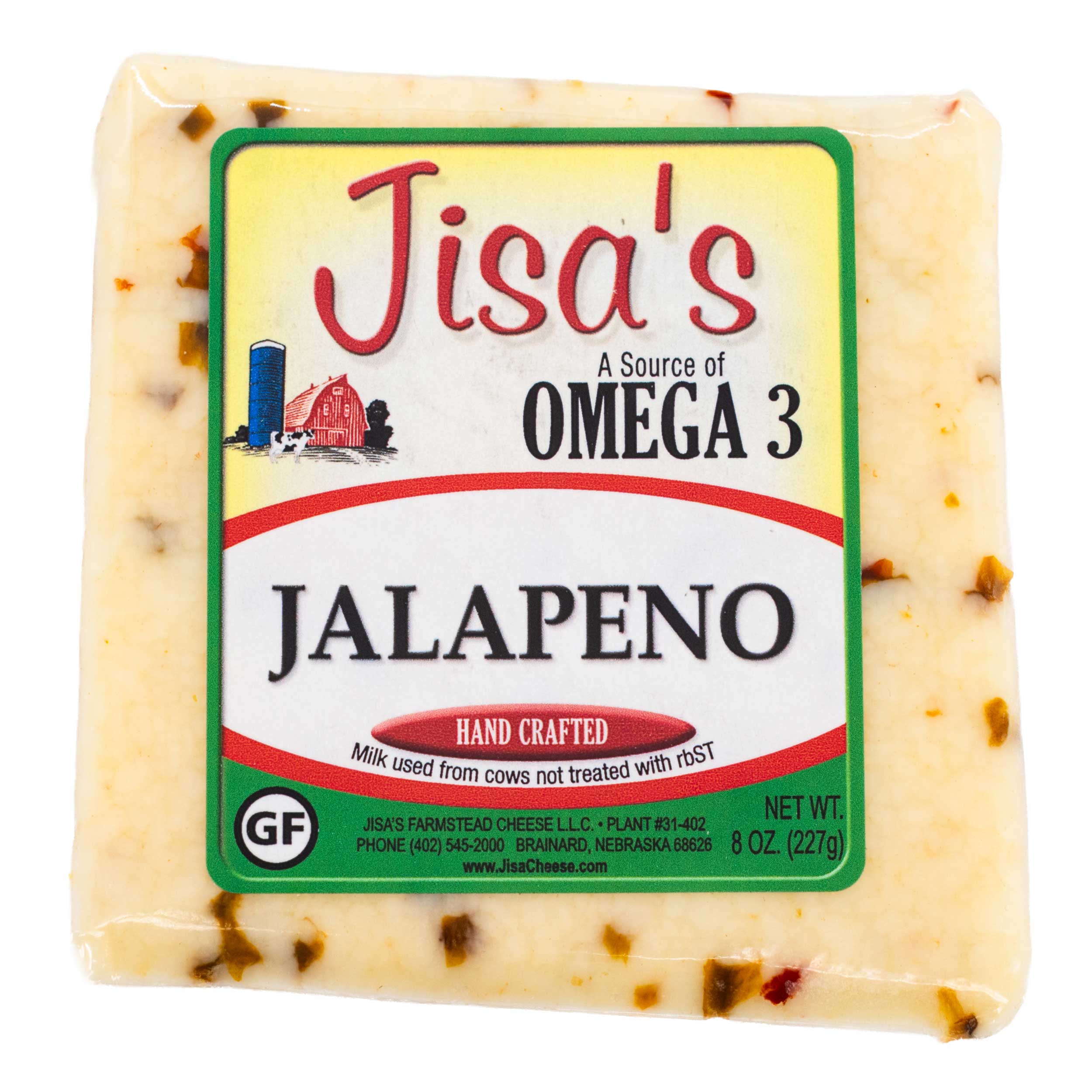 Jalapeno Artisan Cheese Block | Pack of 6 | 8 oz | Jisa's
