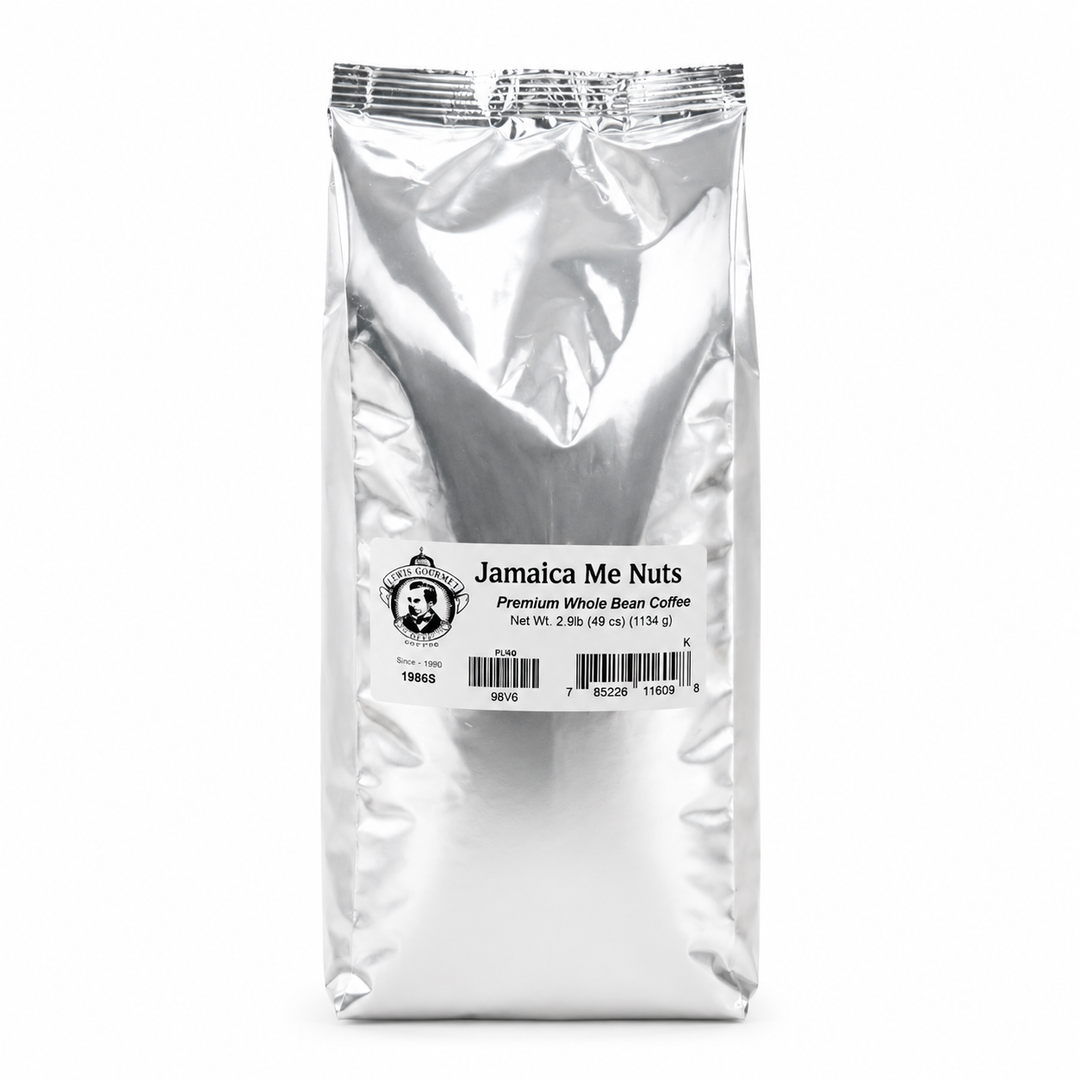 Jamaica Me Nuts coffee bag on a white background