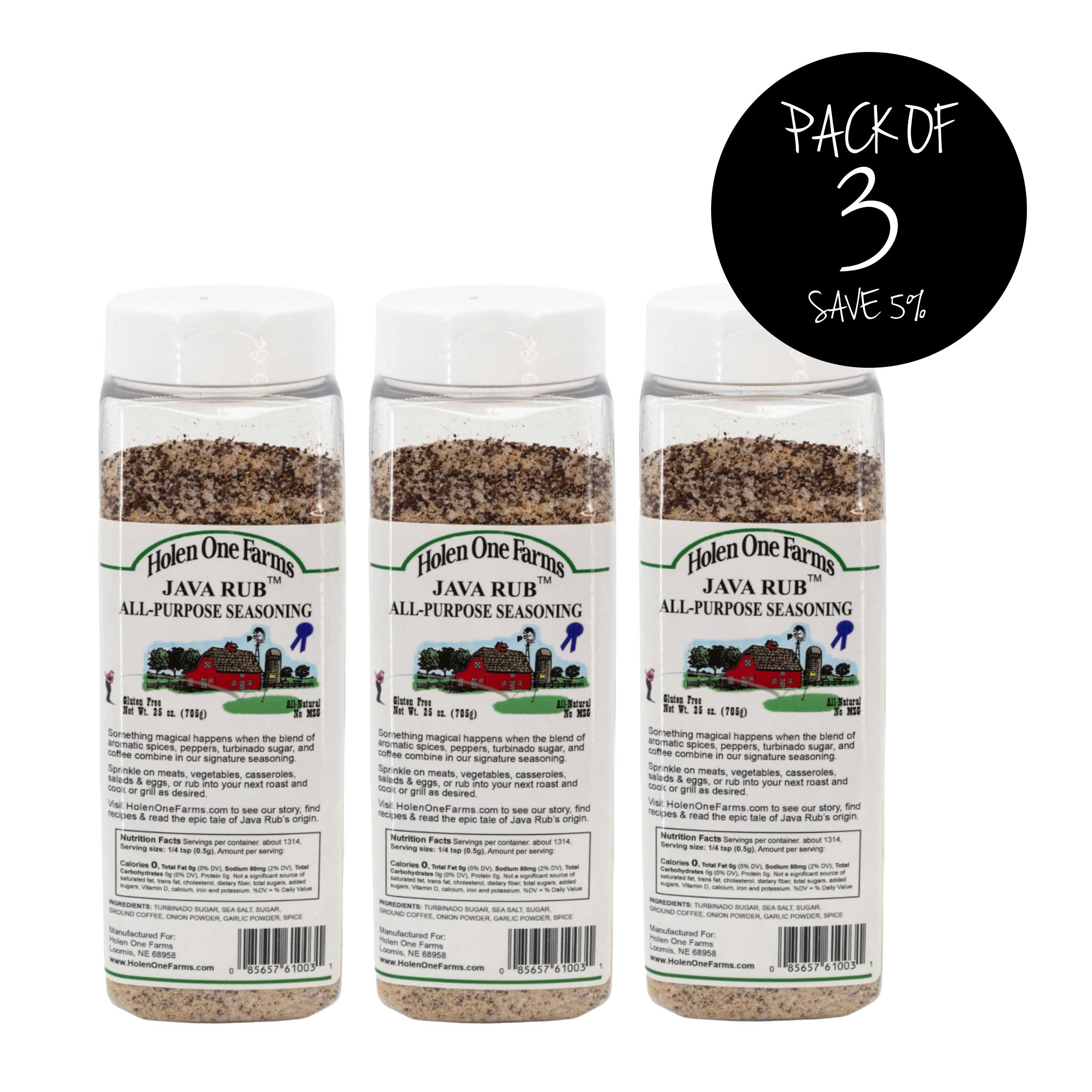 Java Rub and Seasoning | Pack of 3 | 25 oz. Bottle | Meat Rub | No MSG ...