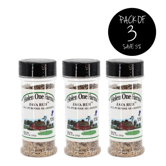 Java Rub and Seasoning | Pack of 3 | 5 oz. Bottle | Rib and Roast Rub | Bold Flavor | Nebraska Seasoning | No MSG | Sea Salt | Perfect for Grilling and Cooking