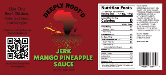 Jerk Mango Pineapple Sauce | Tropical Explosion | For Grilling, Dipping & Marinating | Made in Lincoln, NE | Deeply Root'd