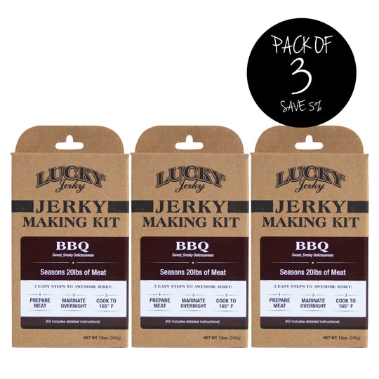 Jerky Making Kit  | Pack of 3 | 12 oz. Box | BBQ Flavored | Traditional Smoky BBQ Flavor | Perfect Blend Of Sweet & Salty | 3 Easy Steps | Seasons 20 LBS. Of Meat | Instructions Included | Perfect Gift For Hunter