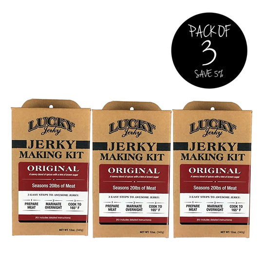 Jerky Making Kit | Pack of 3 | 12 oz. Box | Original Flavor | Bold & Savory Tasting | DIY Jerky Kit | 3 Easy Steps | Instructions Included | Seasons 20 LBS. Of Meat | Perfect Gift For Hunter | Jerky & Cure Seasoning | Nebraska Jerky