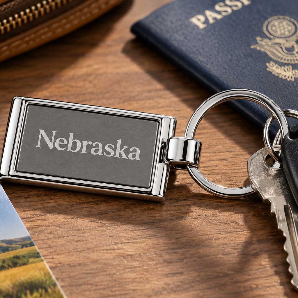 Keychain with keys on it.