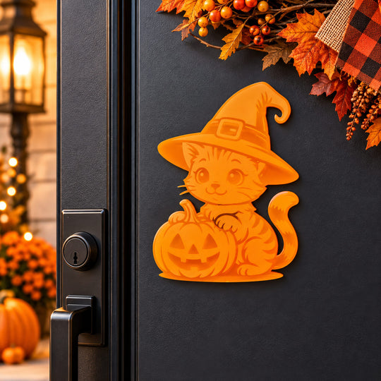 Kitty with Pumpkin Magnet