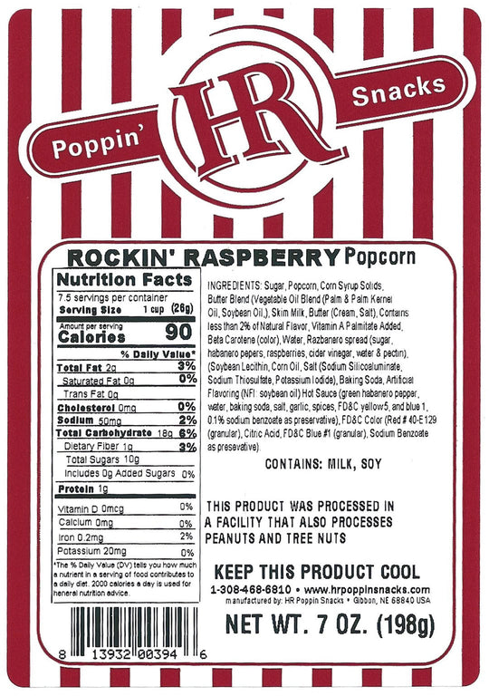 Rockin' Raspberry Popcorn | Pack of 3 | Burst Of Raspberry Flavor With Mild Habanero And Spice Kick | Perfect Sweet and Spicy Combo | Fun and Popular Snack Food | Made Fresh | Made in Small Batches