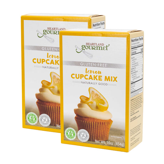 Gluten Free Lemon Cupcake Mix | 16 oz | Pack of 2 | Heartland Gourmet | 2016