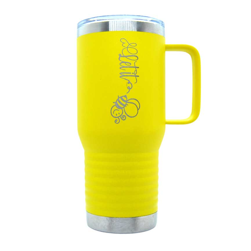 Stainless Steel Cup with Handle | 20 oz | Multiple Colors | Customizable | RCK Creations & More