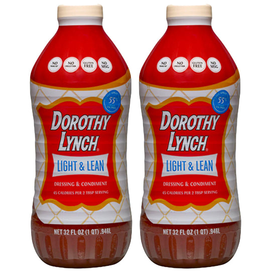 Light and Lean Dorothy Lynch Salad Dressing | Pack of 2 | 32 oz | Gluten Free