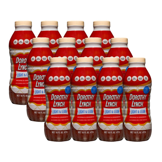 Light and Lean Dorothy Lynch Salad Dressing | Pack of 12 | 16 oz | Gluten Free