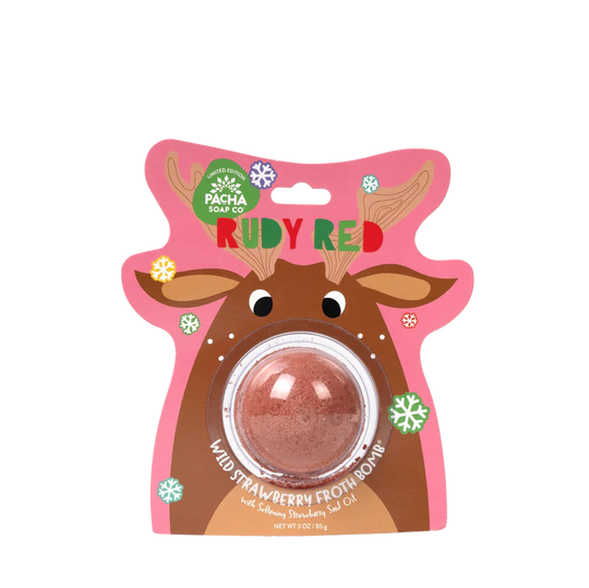 Ruby Red Strawberry Scented Bath Bomb | 3 oz | Pacha Soap Company