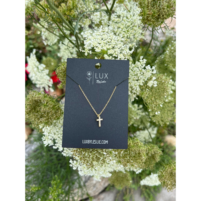 Gold Filled Cross Necklace | Made From Cubic Zirconia | Layers You'll Love | Multiple Colors