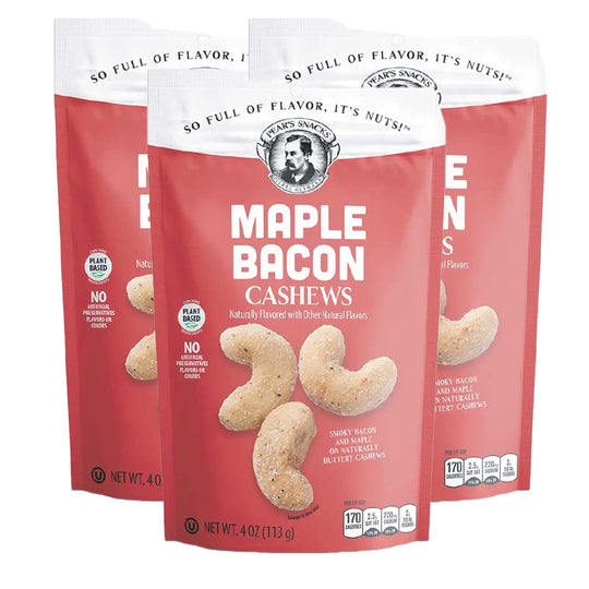 Maple Bacon Cashews | Pack of 3 | 4 oz | Brenmar