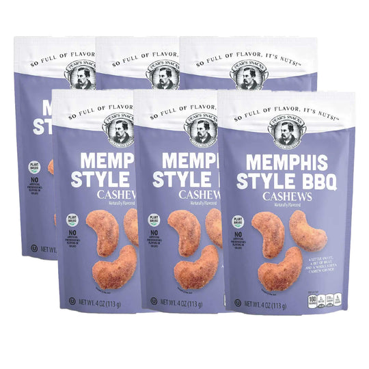 Memphis Style BBQ Cashews | Pack of 6 | 4 oz | Brenmar