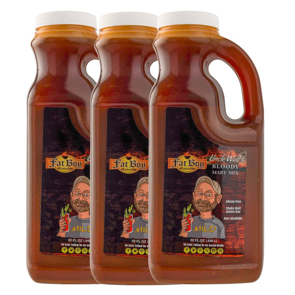 Uncle Walt’s Bloody Mary Mix | Pack of 3 | Mild & Spicy | Gluten Free | Hickman's Fat Boy BBQ