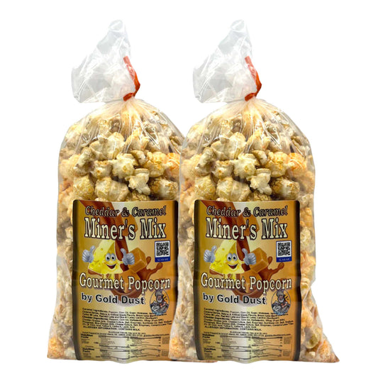 Miner's Mix Caramel & Cheese Popcorn Mix | Pack of 2 | 2 oz | Non-GMO | Gold Dust Kettle Corn